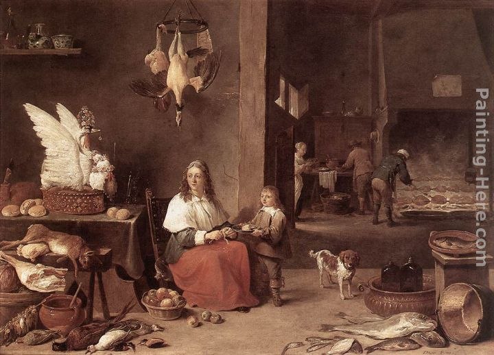 David the Younger Teniers Kitchen Scene